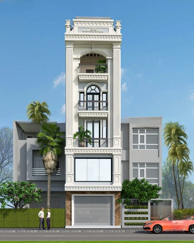 Thiết kế nhà phố 5 tầng mặt tiền 5m
