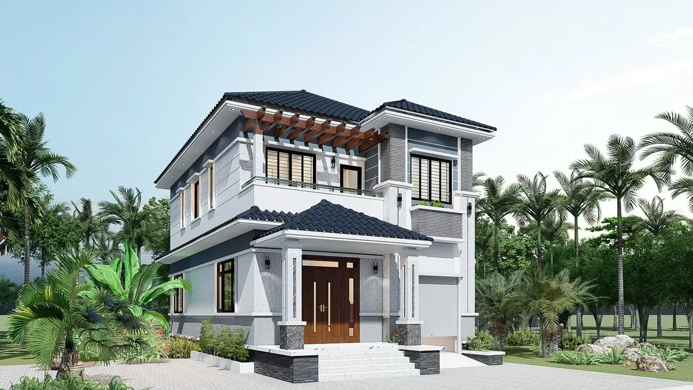 Những lưu ý khi thiết kế mẫu nhà 2 tầng 8x10m mái Nhật
