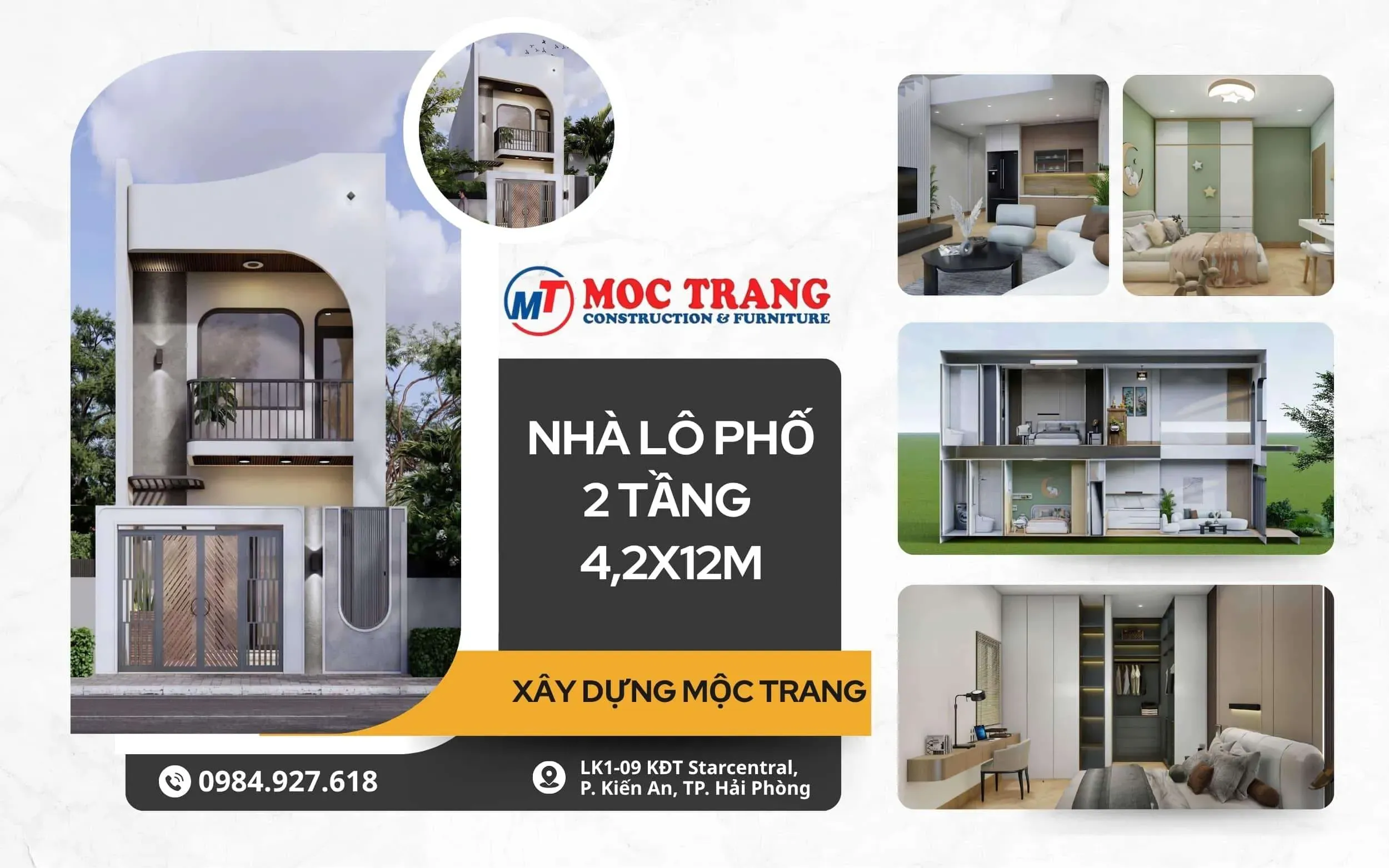 nhà lô phố hiện đại 2 tầng mẫu mới