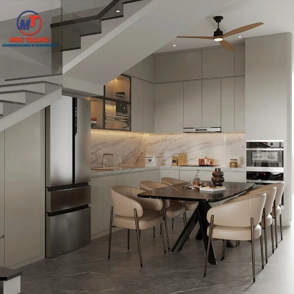 phòng khách thiết kế bếp 30m2