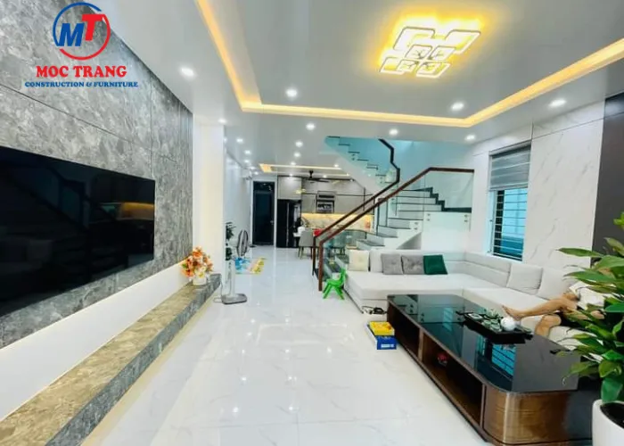 Nội thất phòng khách nhà lô phố 3 tầng