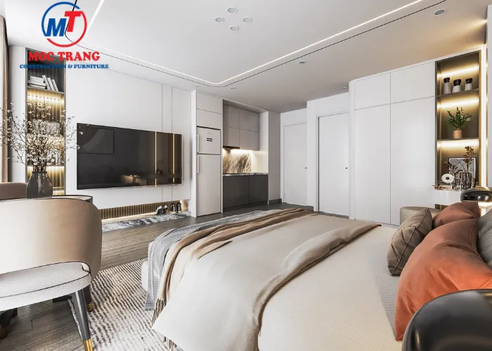 Phòng ngủ master nhà lô phố 3 tầng tại Kiến An